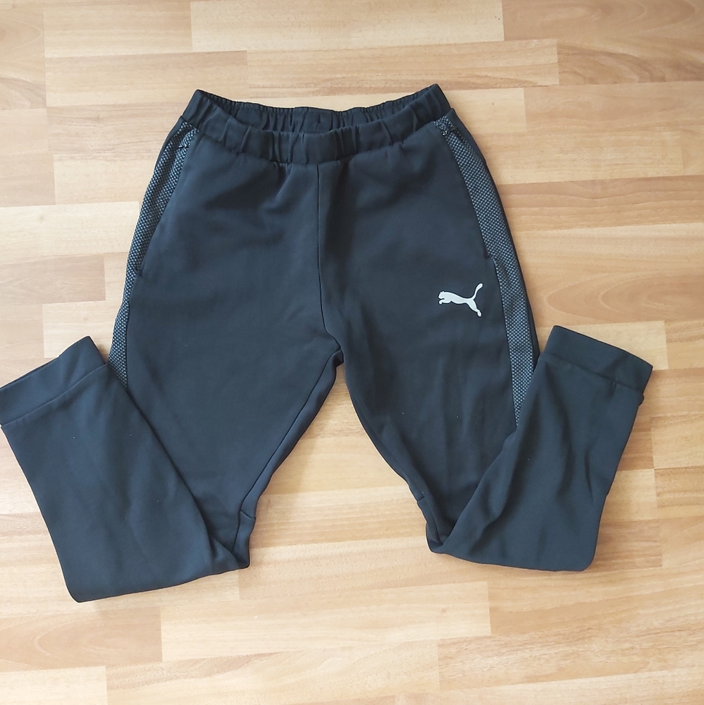 Puma Black Joggers with Grey Detailing Size Medium (M)
